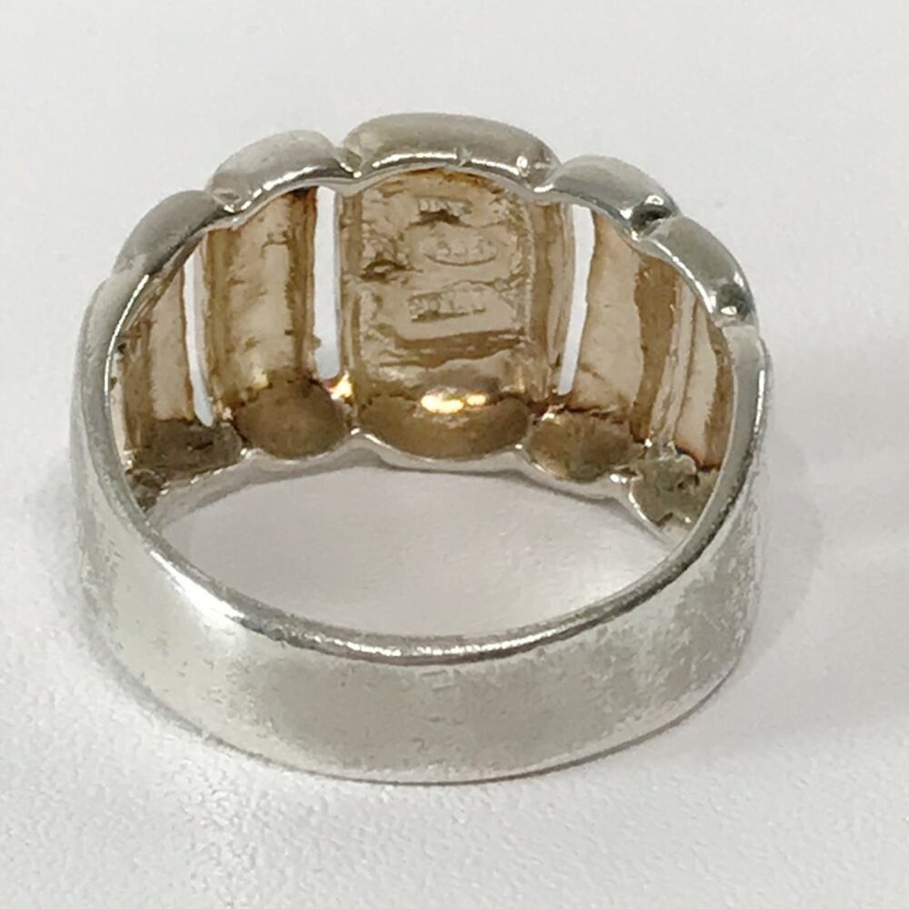 Vintage 925 Sterling Silver Milor Italy Ribbed Puffy Abstract Modern Ring 7 - Picture 13 of 15